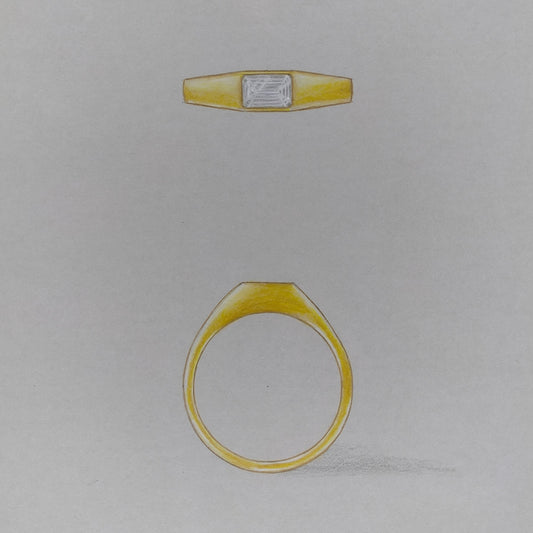 East to West Engagement Ring