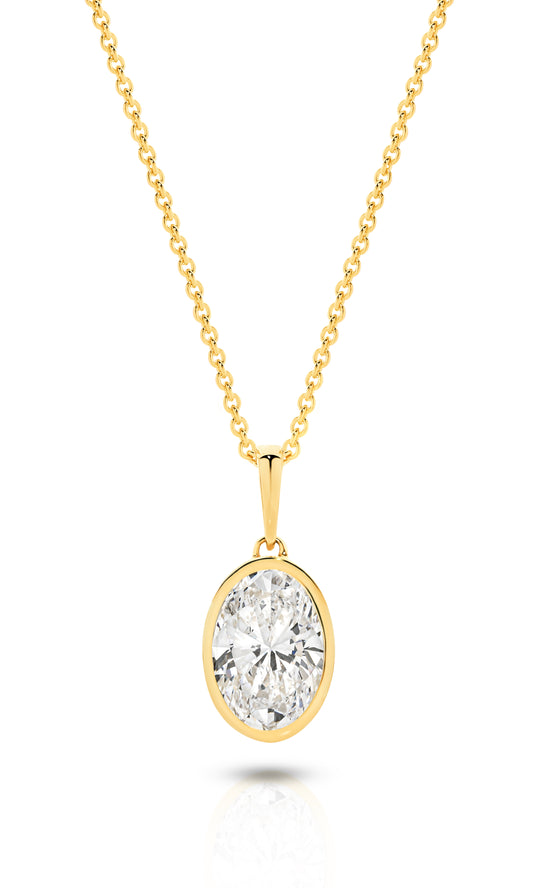 1ct LG Oval Cut Bezel Pendant