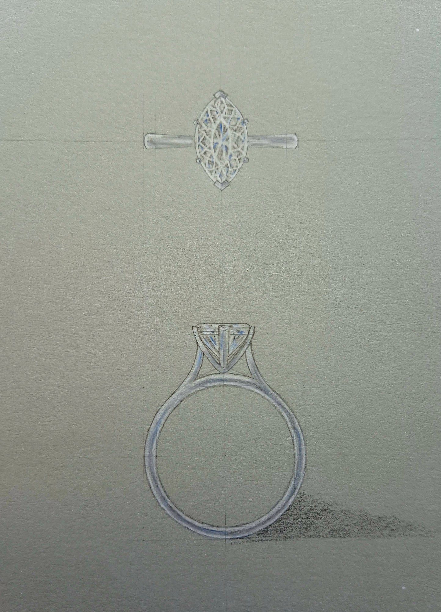 Marquise Cut Diamond in Tulip Cathedral Setting