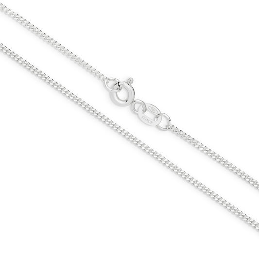 White Gold Diamond Cut Curb Chain