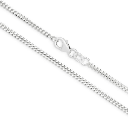 White Gold Diamond Cut Curb Chain