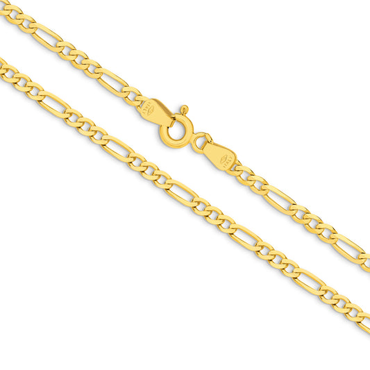 Yellow Gold Diamond Cut Figaro 1+3 Chain