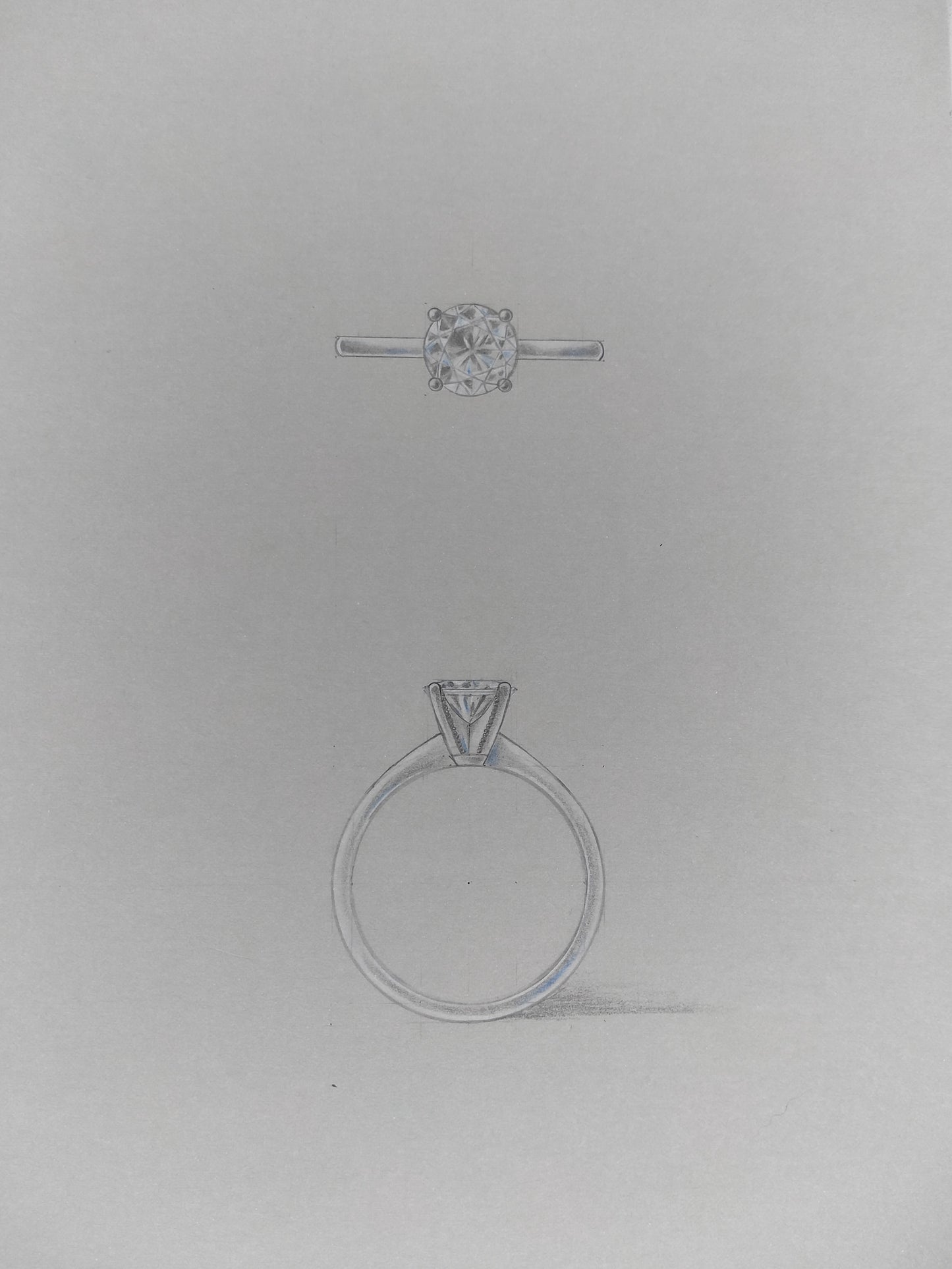 4 Claw Solitaire with Millgrain Detail