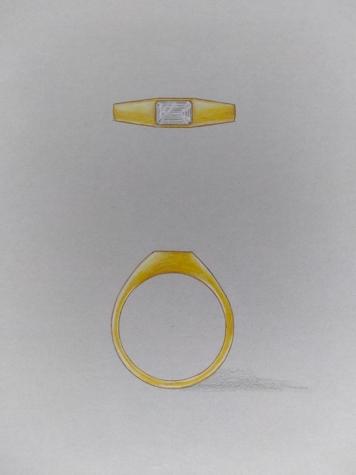 Mens Solitaire East to West Engagement Ring