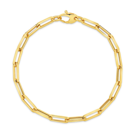 18ct Yellow Gold Paperclip Bracelet
