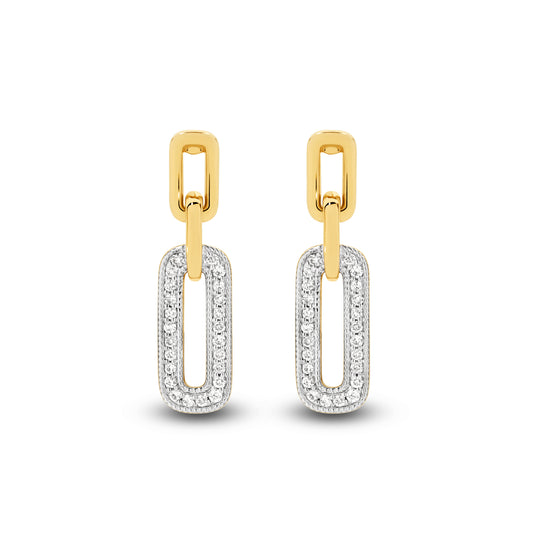 Yellow Gold and White Gold set Drop Earrings