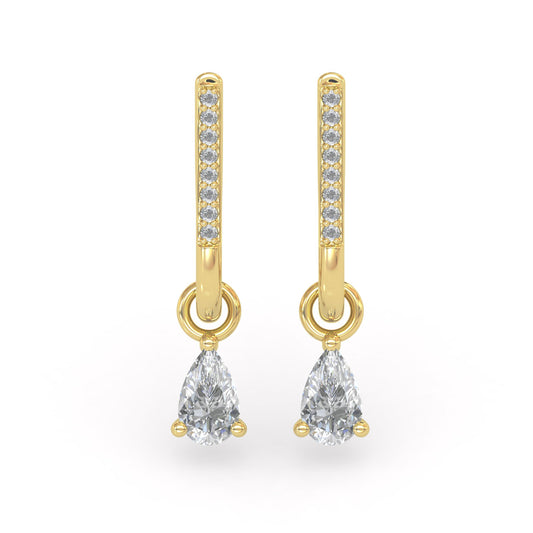 LG Pear Cut Diamond Drop Enhancers - with or without Hoops
