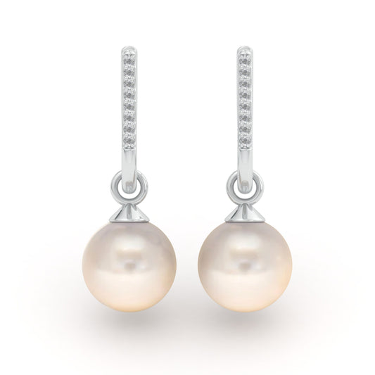 White South Sea Pearl Drop Enhancers - with or without Hoops