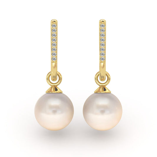 White South Sea Pearl Drop Enhancers - with or without Hoops