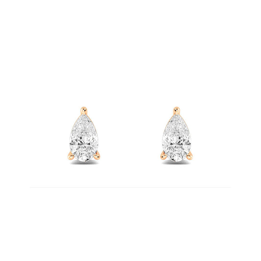 18kt Gold Pear Cut Lab Grown Diamond Solitaire Earrings