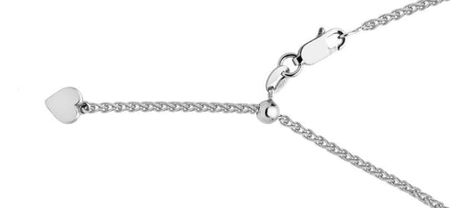 18 Karat White Gold Extendable Chain