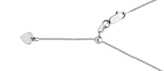 9 Karat White Gold Extendable Chain
