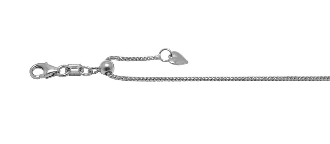 9 Karat White Gold Extendable Chain