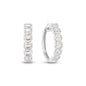 9kt Gold 1.9ct LG Emerald Cut Bezel Set Hoop Earrings