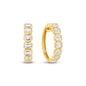 9kt Gold 1.9ct LG Emerald Cut Bezel Set Hoop Earrings