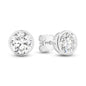 18kt Gold 1.9ct LG Round Cut Bezel Set Stud Earrings