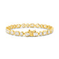 9kt Gold 10.3ct Lab-Grown Mixed Shape Bezel Tennis Bracelet