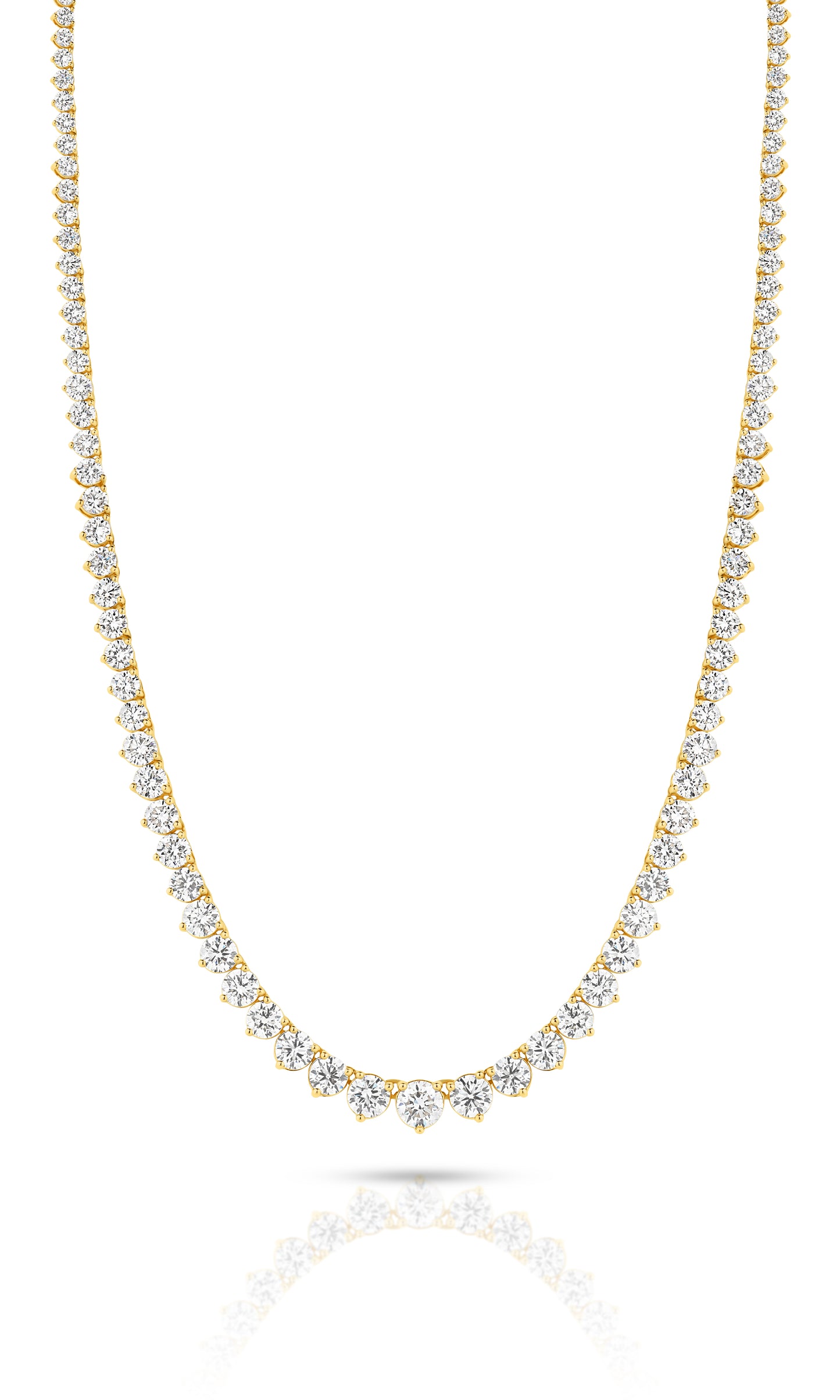 9kt Yellow Gold 14.6ct LG Graduated Riviera Necklace