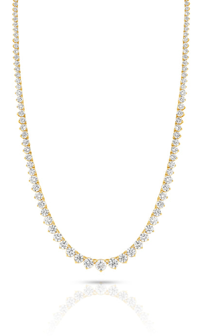 9kt Yellow Gold 14.6ct LG Graduated Riviera Necklace