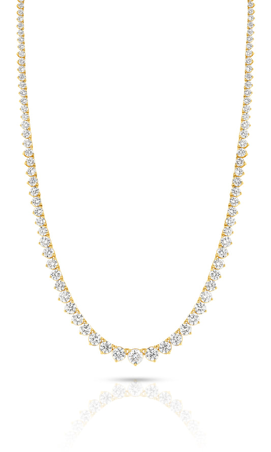 9kt Yellow Gold 14.6ct LG Graduated Riviera Necklace