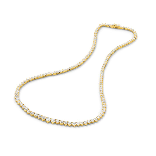9kt Yellow Gold 14.6ct LG Graduated Riviera Necklace