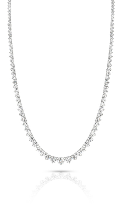 9kt White Gold 15.2ct LG Graduated Riviera Necklace
