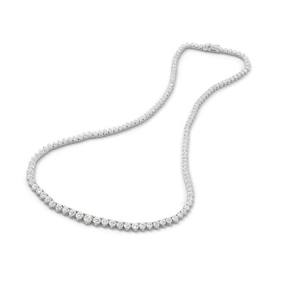 9kt White Gold 15.2ct LG Graduated Riviera Necklace