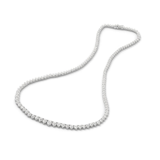 9kt White Gold 15.2ct LG Graduated Riviera Necklace