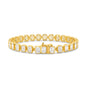 9kt Gold 15ct Lab-Grown Emerald Cut Bezel Tennis Bracelet