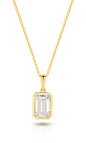 1ct LG Emerald Cut Bezel Pendant