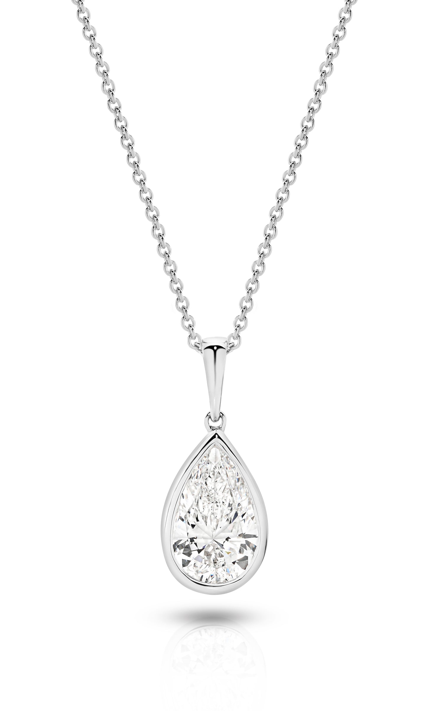 1ct LG Pear Cut Bezel Pendant