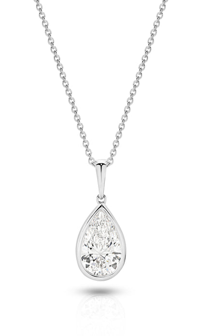 1ct LG Pear Cut Bezel Pendant