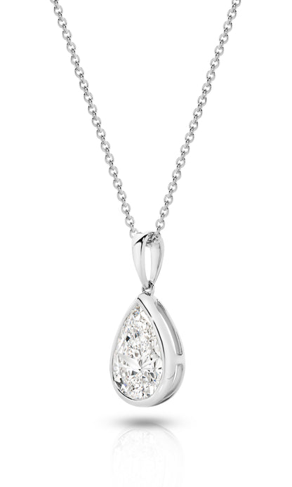 1ct LG Pear Cut Bezel Pendant