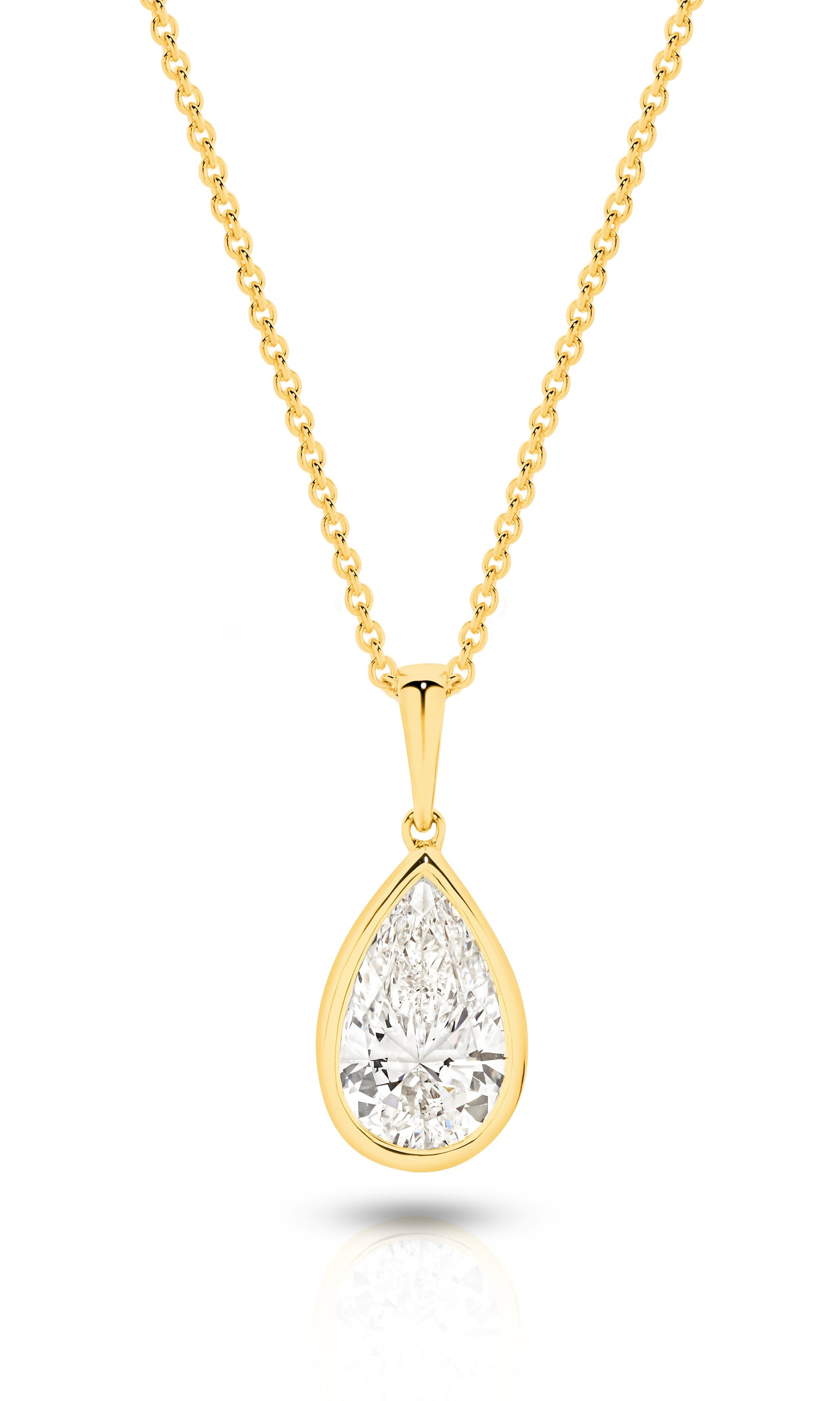 1ct LG Pear Cut Bezel Pendant
