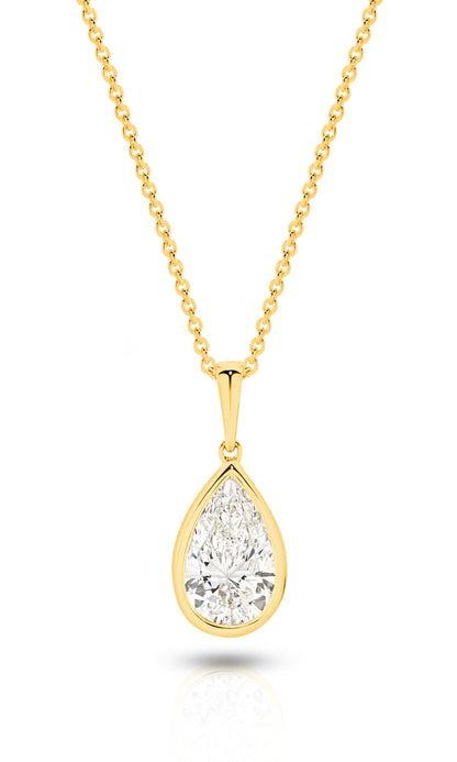1ct LG Pear Cut Bezel Pendant