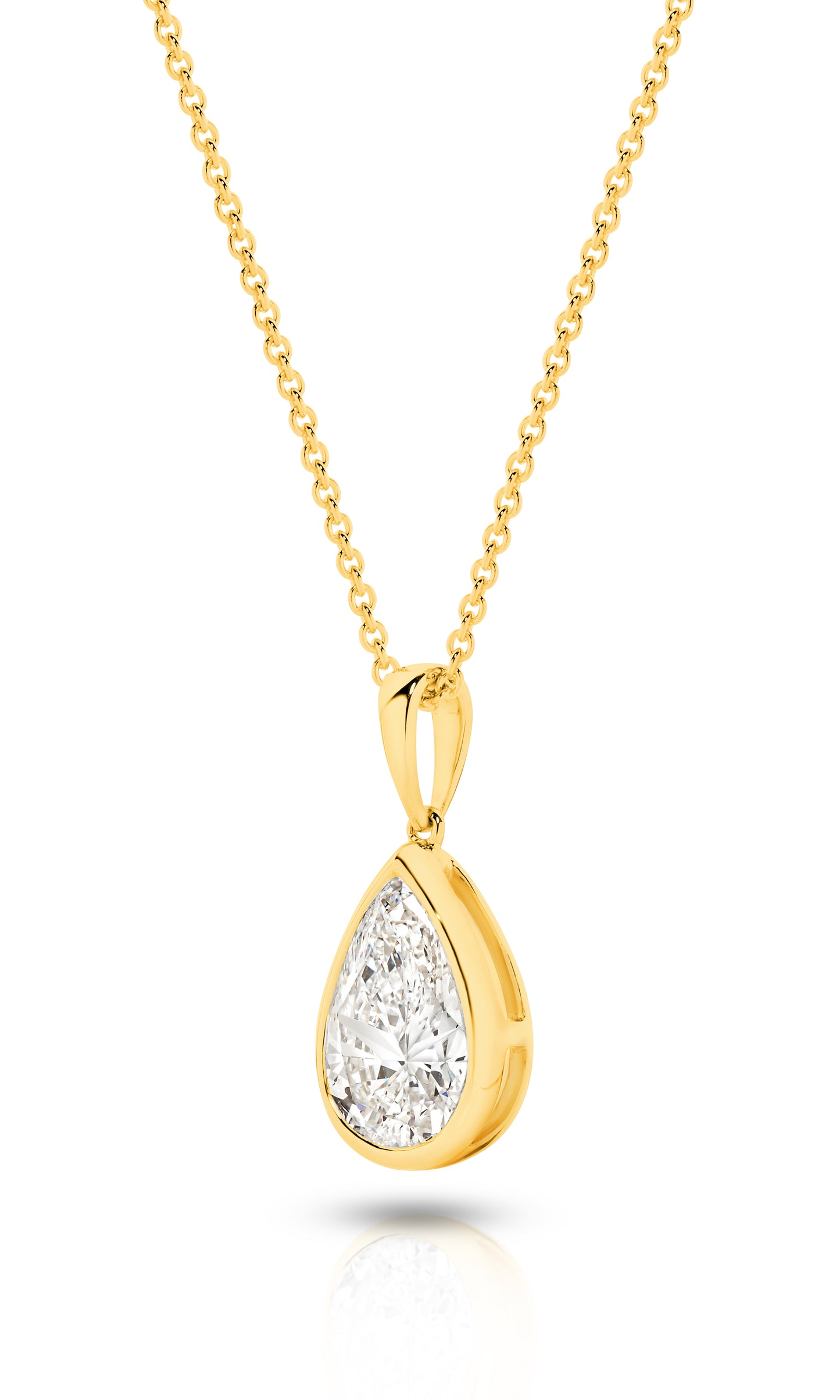 1ct LG Pear Cut Bezel Pendant