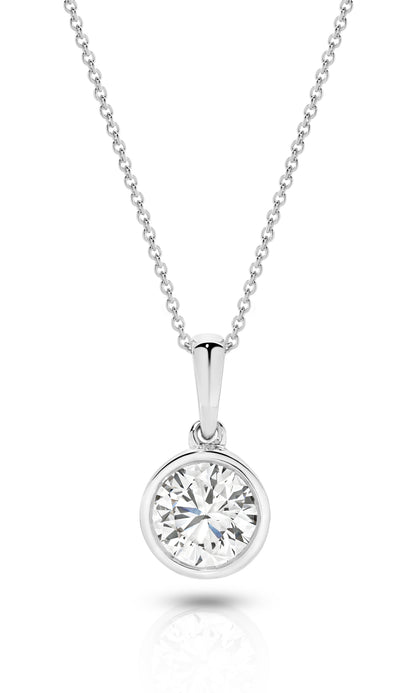 1ct LG Round Brilliant Cut Bezel Pendant