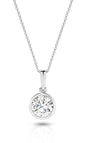 1ct LG Round Brilliant Cut Bezel Pendant