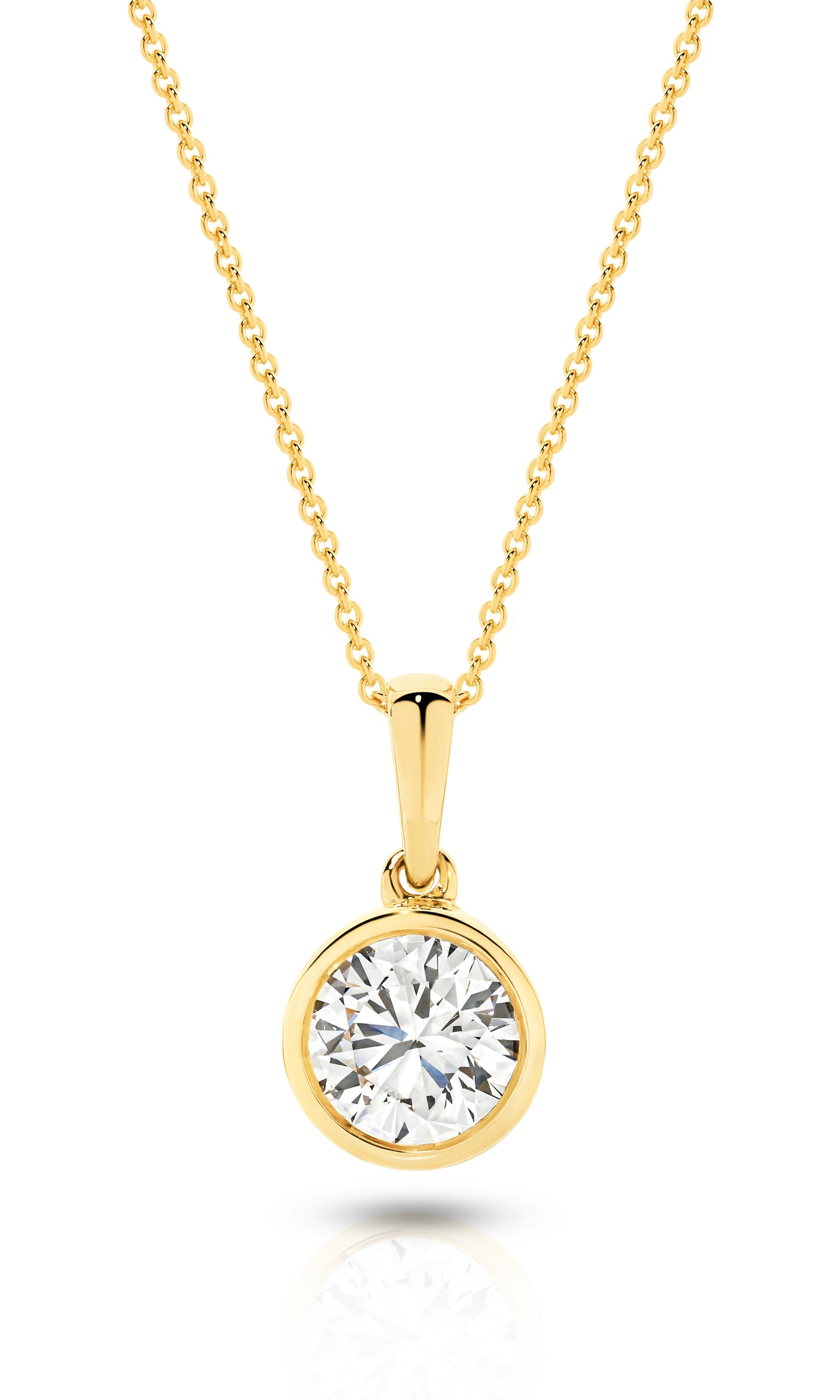 1ct LG Round Brilliant Cut Bezel Pendant