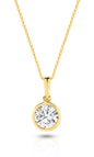 1ct LG Round Brilliant Cut Bezel Pendant