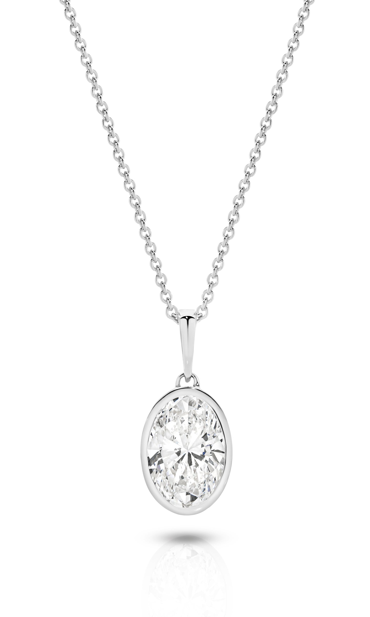 1ct LG Oval Cut Bezel Pendant