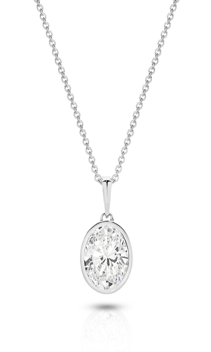 1ct LG Oval Cut Bezel Pendant