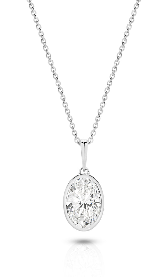 1ct LG Oval Cut Bezel Pendant
