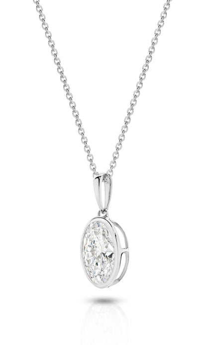 1ct LG Oval Cut Bezel Pendant