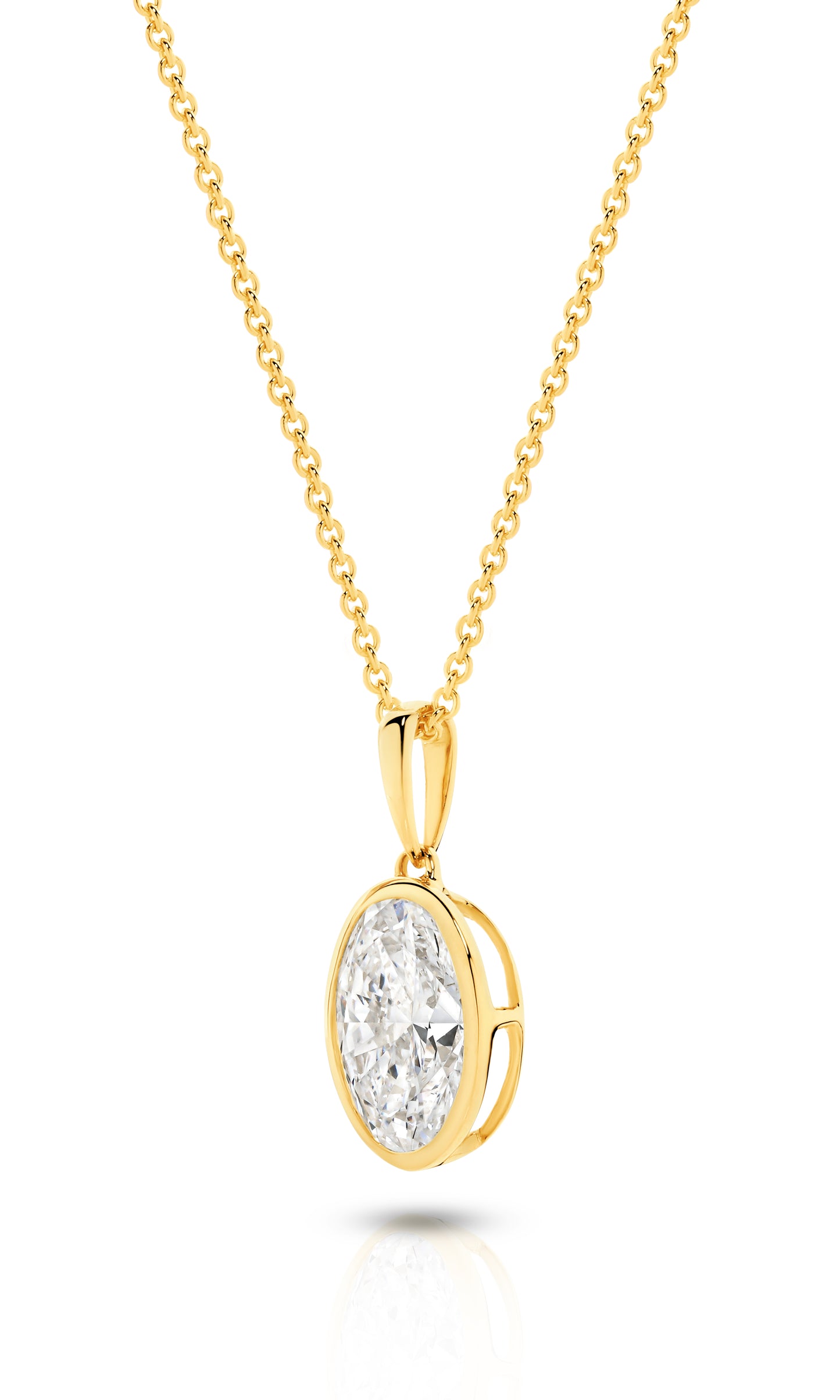 1ct LG Oval Cut Bezel Pendant