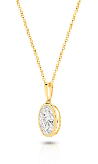 1ct LG Oval Cut Bezel Pendant