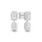 9kt Gold 2.4ct LG Mixed Cut Bezel Stud Earrings