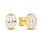 2.8ct LG Oval Cut Bezel Set Stud Earrings