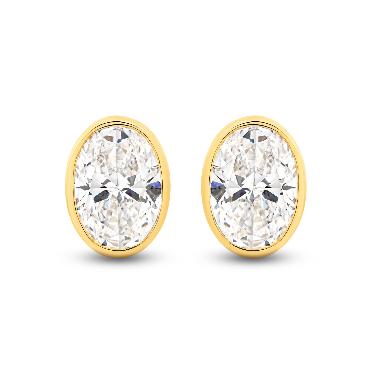 2.8ct LG Oval Cut Bezel Set Stud Earrings