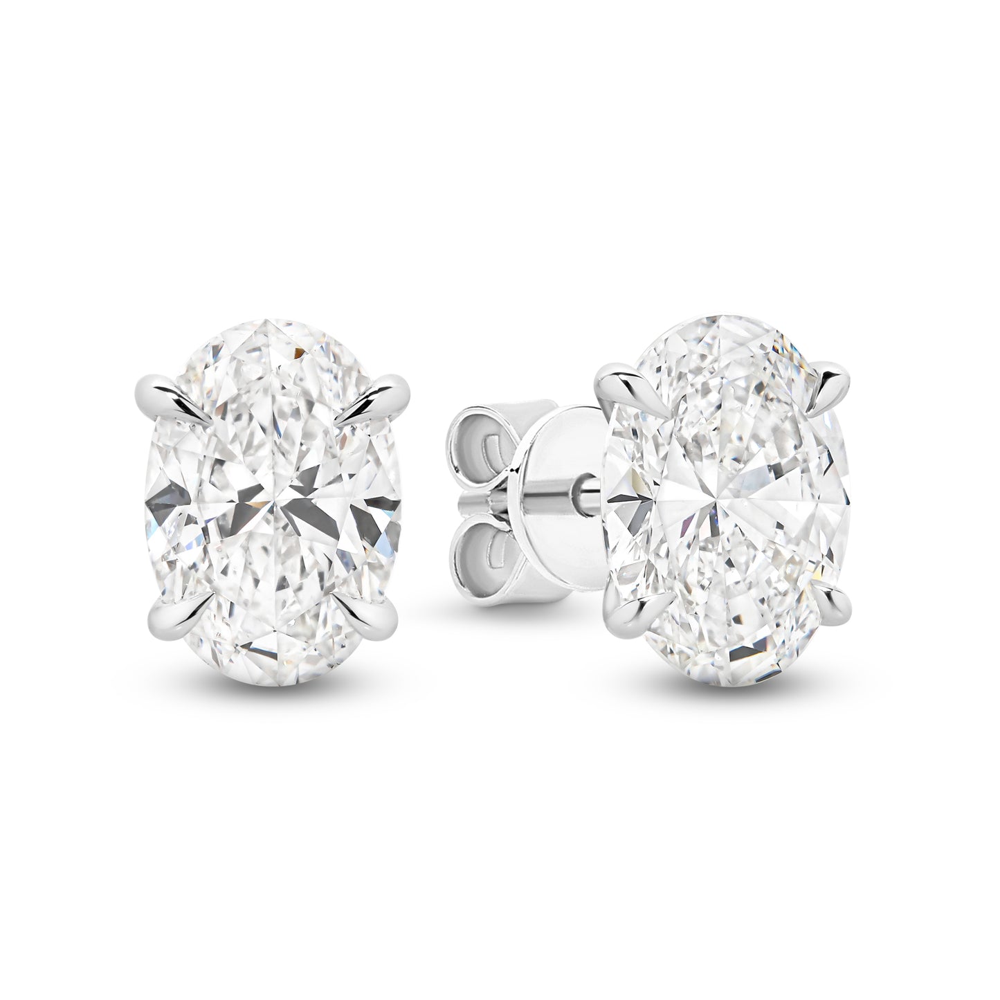 2.8ct LG Oval Cut Stud Earrings